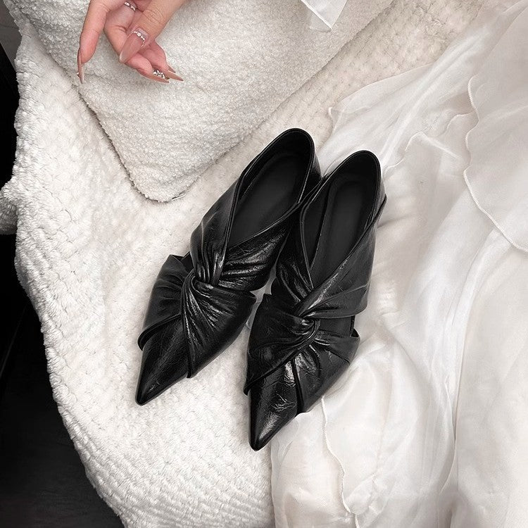 Damen elegante Spitzenslipper mit raffinierten Knoten-Details EB