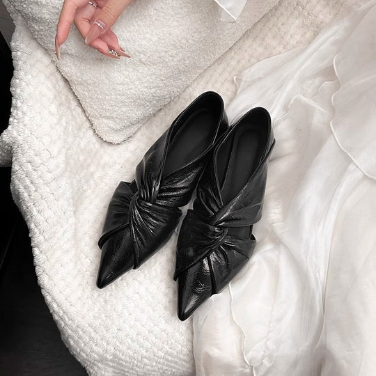 Damen elegante Spitzenslipper mit raffinierten Knoten-Details EB