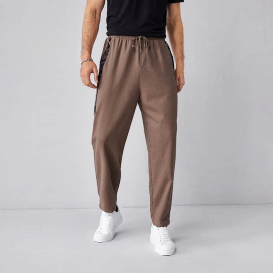 Herren lässige Freizeithose mit elastischem Bund und seitlichen Taschen EB