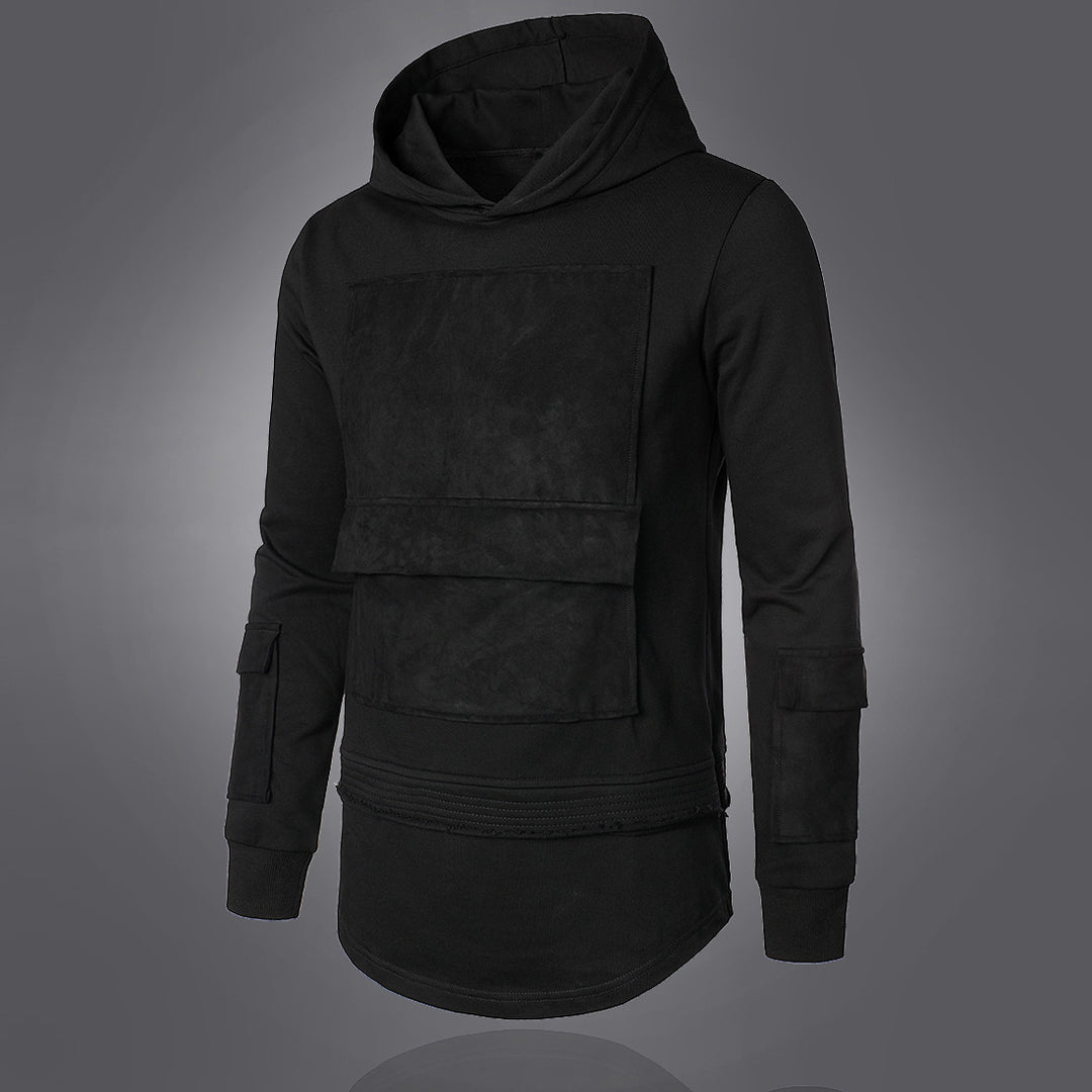 Herren modischer Hoodie mit integrierten Taschen und einzigartigem Design EB