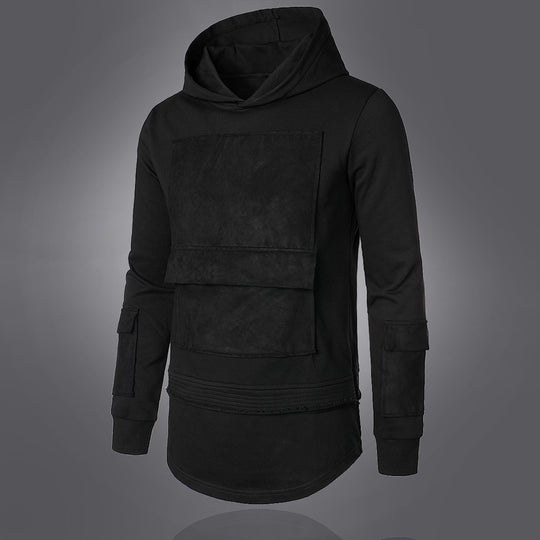 Herren modischer Hoodie mit integrierten Taschen und einzigartigem Design EB