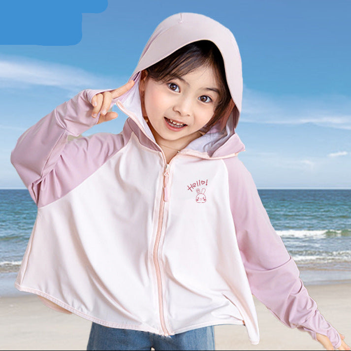 Mädchen funktionale UV-Schutzjacke mit Kapuze EB
