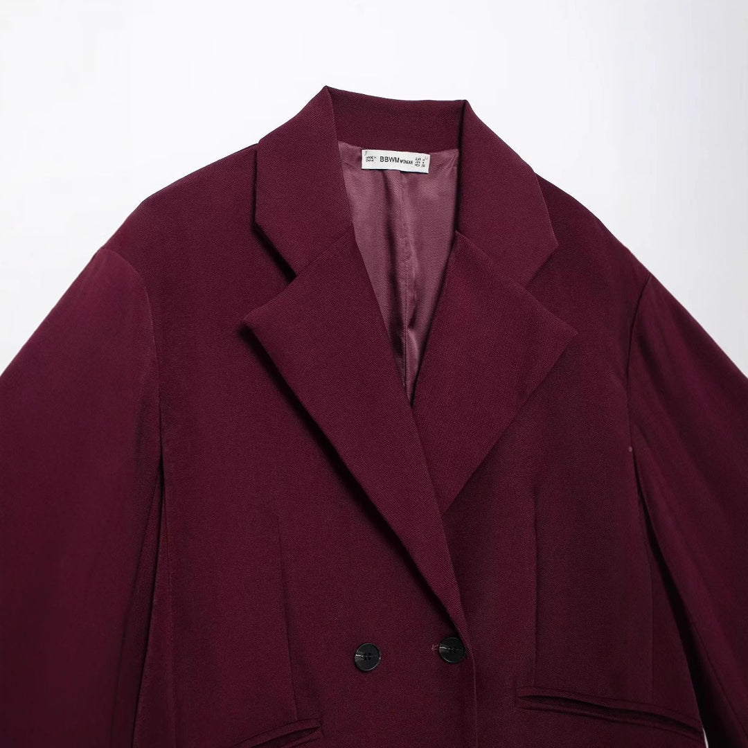 Damen elegante Doppelreiher Blazerjacke EB