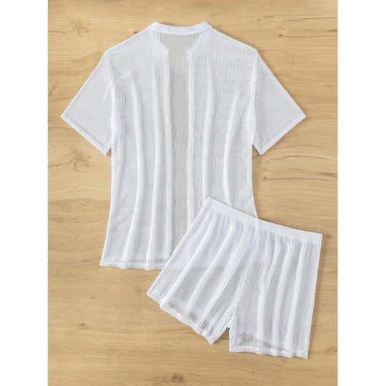 Damen Strandschal mit modischem offenen Schnitt und lässigen Shorts EB
