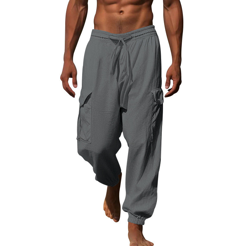 Herren lässige Cargo-Hose mit verstellbarem Bund und praktischen Seitentaschen EB