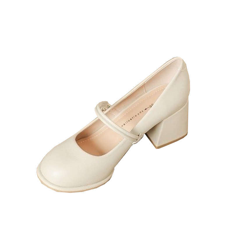 Damen Modische Mary-Jane High Heels mit eleganter Perlen-Details EB