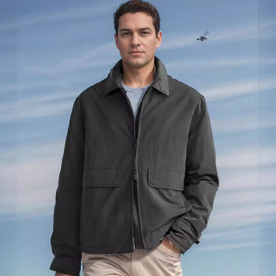 Herren lässige Jacke mit praktischen Taschen und modernem Schnitt EB