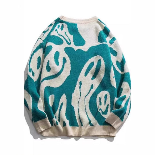 Damen Lässiger Pullover mit modernem Print und lockerer Passform EB