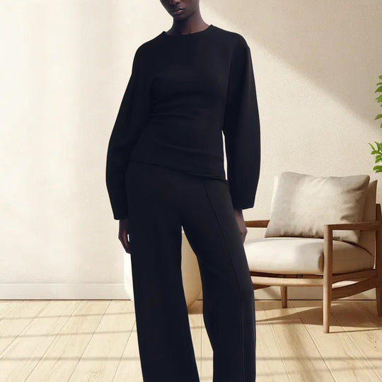 Damen Modisches Oversized-Set mit Ballonärmeln und eleganten Schnitt EB