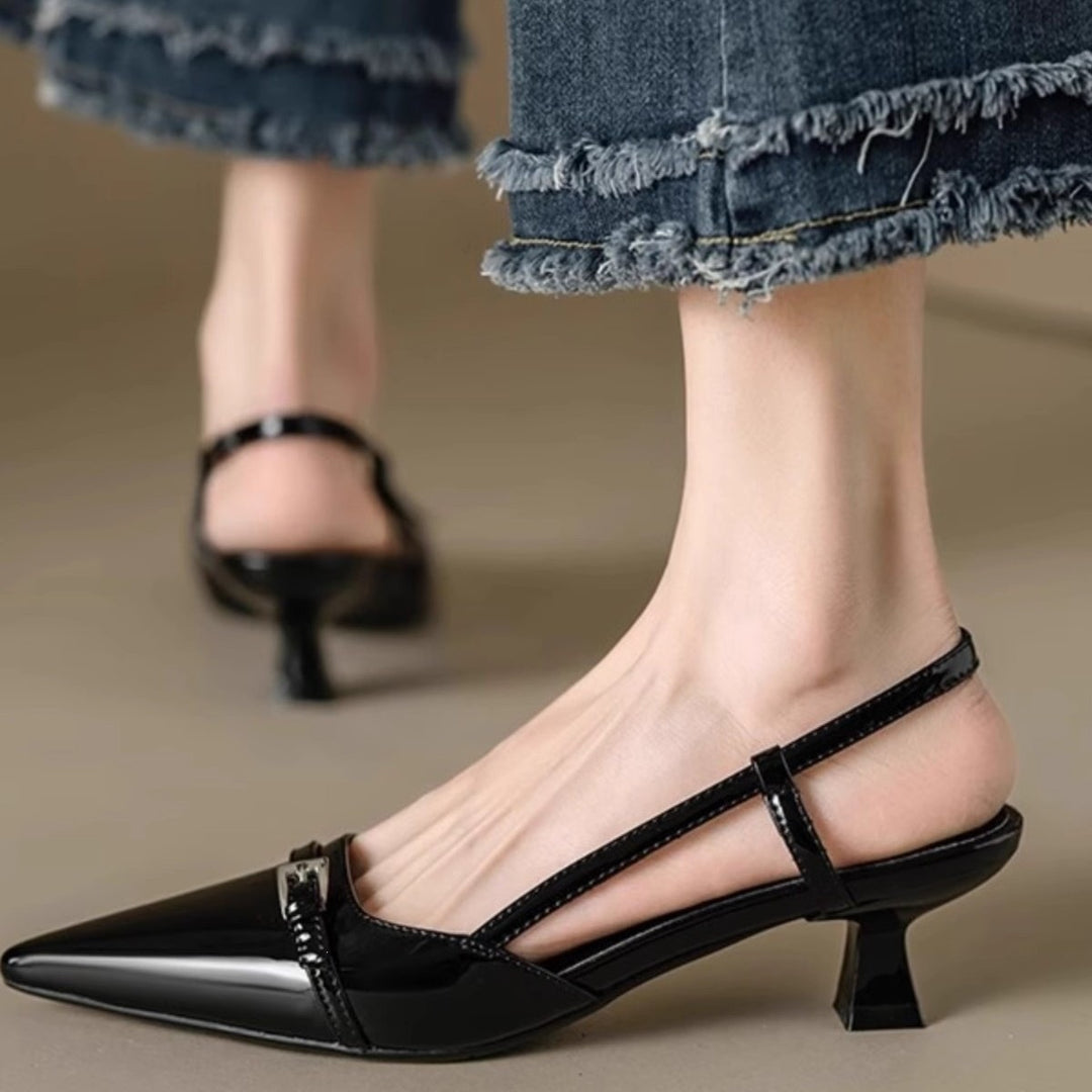Damen Slingback Pumps mit elegantem Spitzen-Design EB