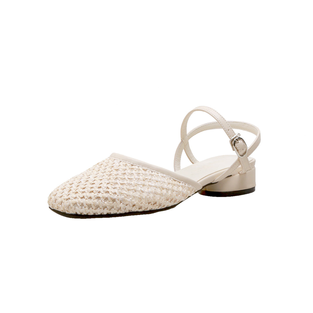 Damen Slingback-Pantoletten mit geflochtenem Obermaterial EB