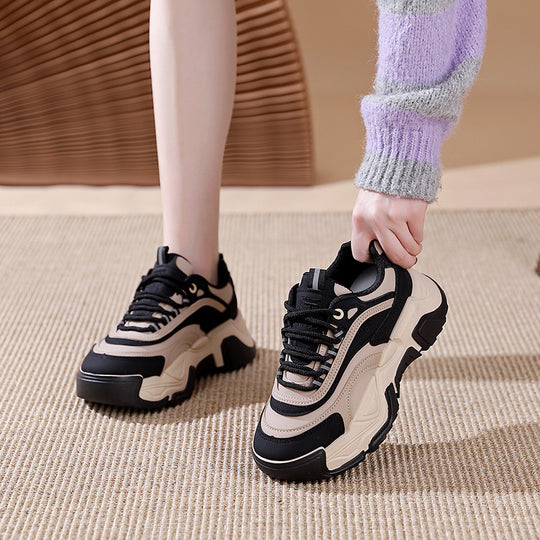 Damen Sportliche Chunky Sneakers mit dämpfender Sohle und atmungsaktivem Obermaterial EB