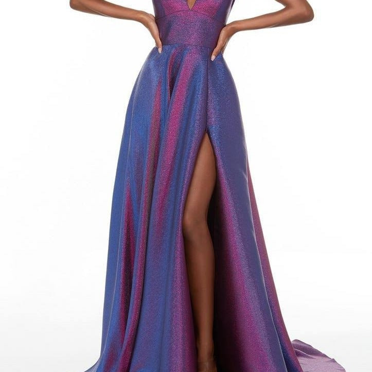 Damen Glamouröses Abendkleid mit seitlichem Schlitz EB