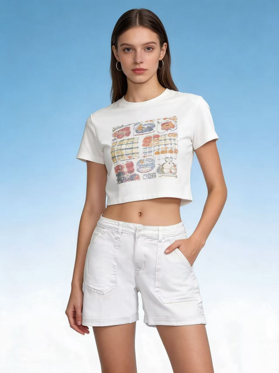 Damen lässige Sommer-Shorts mit seitlichen Taschen und komfortablem Schnitt EB