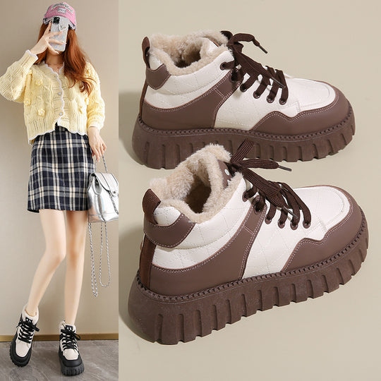 Damen High-Top Sneakers mit kuscheligem Innenfutter und rutschfester Sohle EB