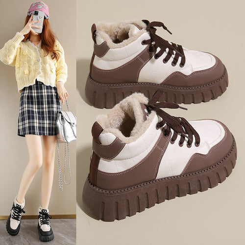 Damen High-Top Sneakers mit kuscheligem Innenfutter und rutschfester Sohle EB