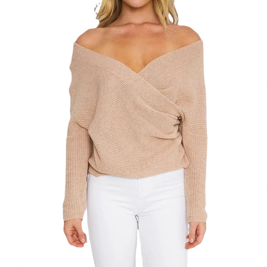 Damen Wickelpullover mit traumhaftem V-Ausschnitt und lässiger Passform EB