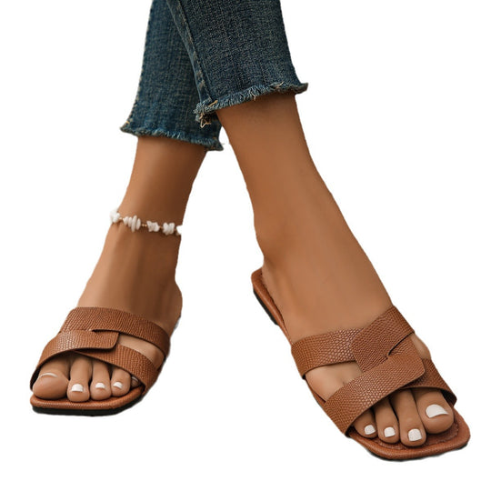 Damen komfortable Mules mit trendigem Riemendesign EB