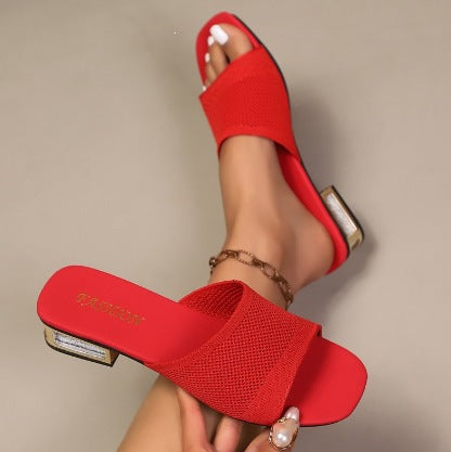 Damen Komfortable Mules mit transparenter Absatzgestaltung EB