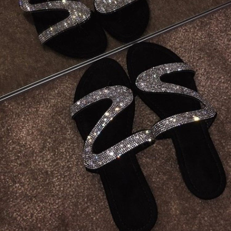 Damen Glitzernde Riemchensandalen mit komfortablem Fußbett und rutschfester Sohle EB