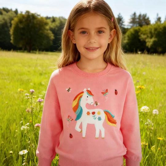 Mädchen Sweatshirt mit verspieltem Einhorn-Design EB