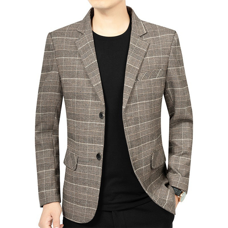 Herren Kariertes Slim-Fit Sakko EB