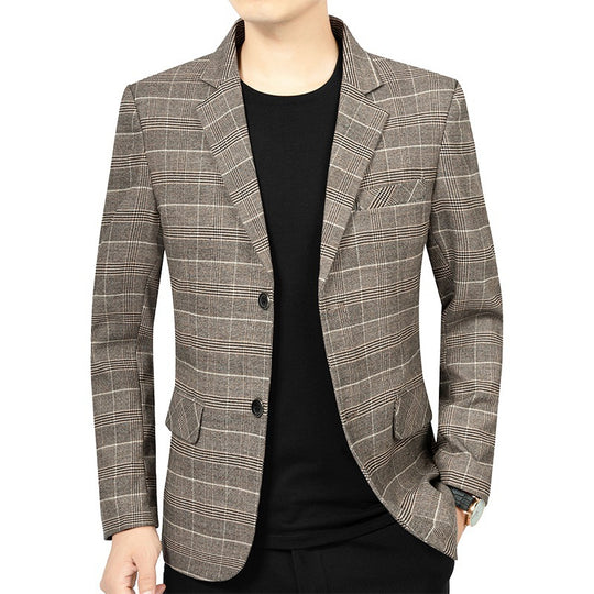 Herren Kariertes Slim-Fit Sakko EB