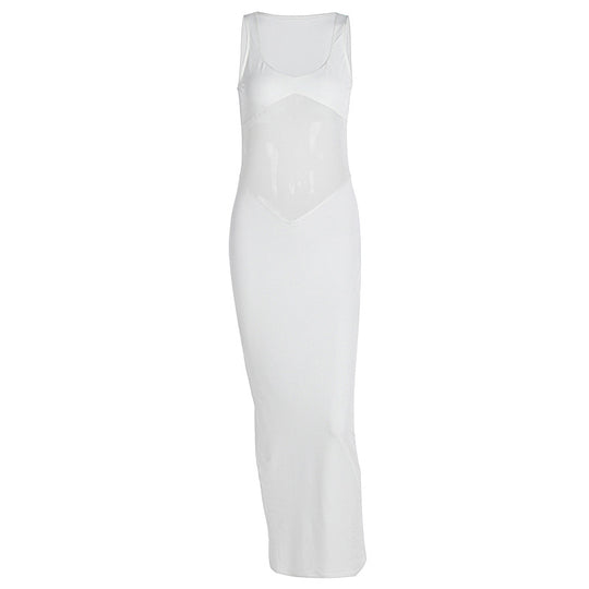 Damen Elegantes Maxikleid mit transparenten Einsätzen und figurbetontem Schnitt EB