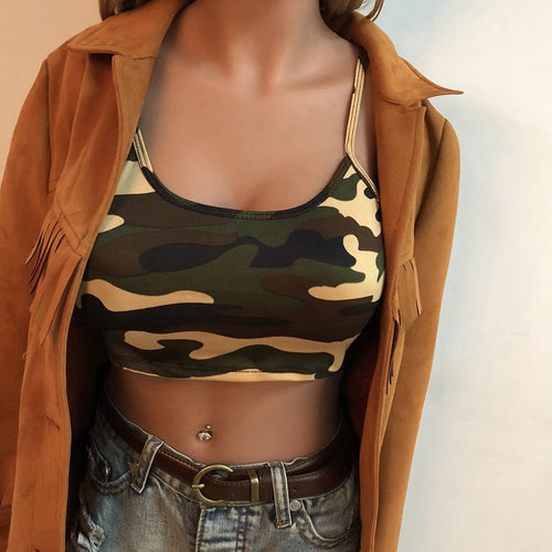 Damen Crop-Top im modernen Camouflage-Design EB