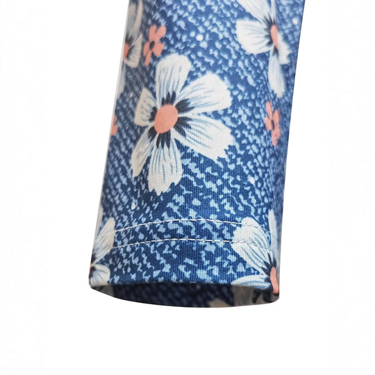 Damen Maxikleid mit tiefem V-Ausschnitt und floralen Motiven EB