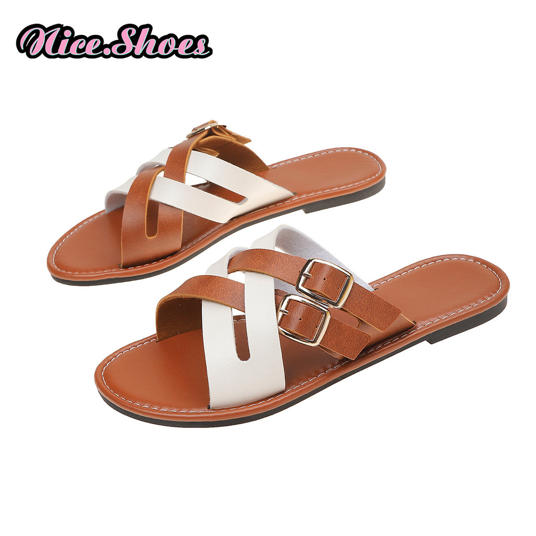 Damen Komfortable Riemchen-Sandalen mit verstellbaren Schnallen EB