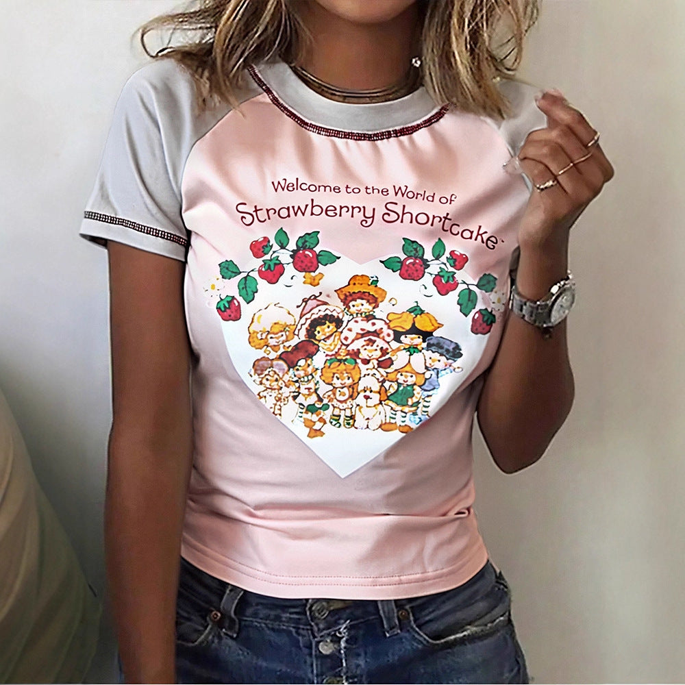 Damen T-Shirt mit niedlichem Grafikdesign und komfortablem Schnitt EB
