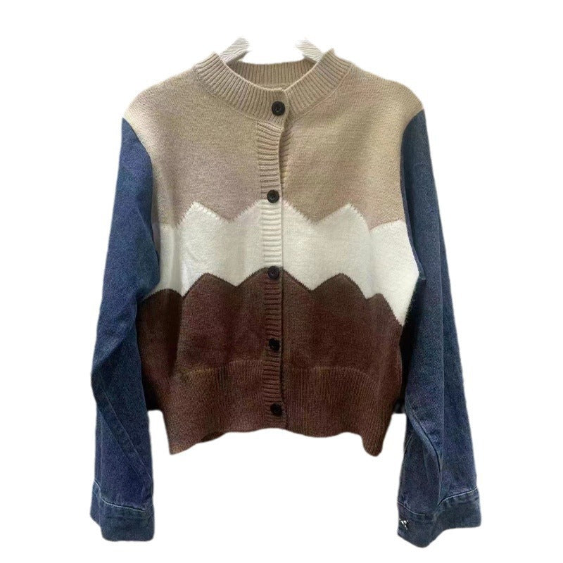 Damen Trendige Strickjacke mit modernen Farbakzenten EB
