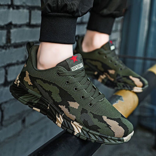 Damen Sportliche Laufschuhe mit Camouflage-Muster und flexibler Sohle EB