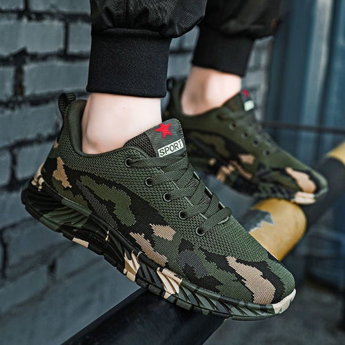 Damen Sportliche Laufschuhe mit Camouflage-Muster und flexibler Sohle EB