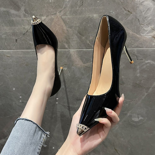 Damen Elegante und schicke High Heels mit glitzerndem Zehen-Detail EB