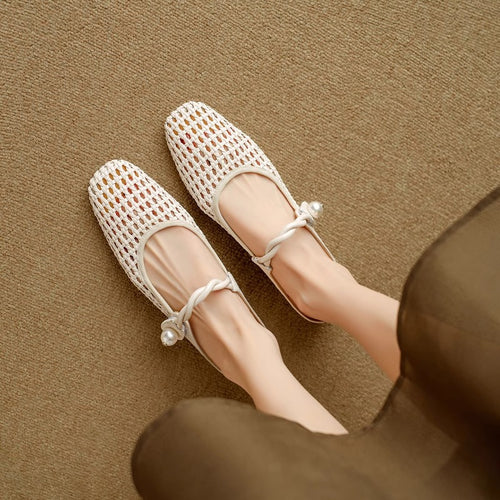 Damen Ballerinas mit elegantem Netzdesign und stylischem Riemchen EB