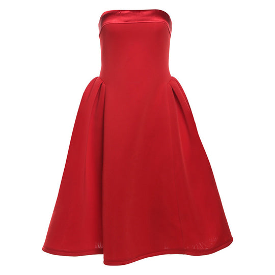 Damen Elegantes Midi-Ballkleid mit schwingendem Rock EB