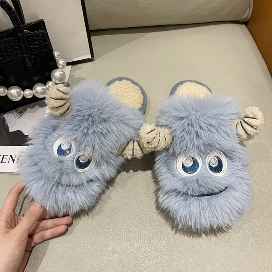 Damen Flauschige Hausschuhe mit tierischem Design EB
