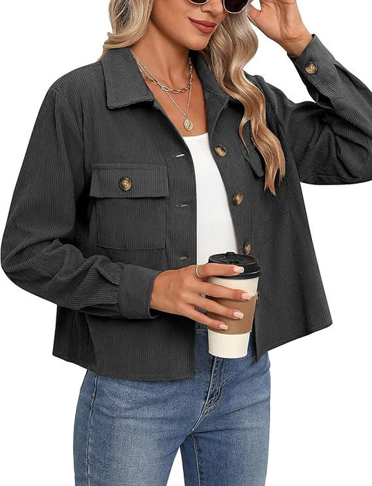 Damen lässige Overshirt-Jacke EB