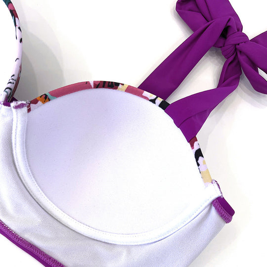 Damen Hochtaillierter Bikini mit elegantem Bustier und raffinierten Schnitt EB
