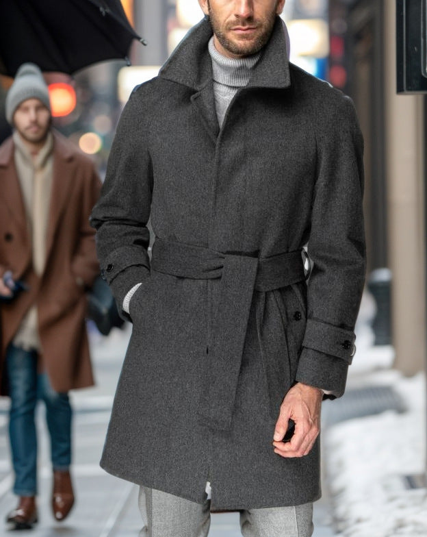 Herren Eleganter Woll-Trenchcoat EB