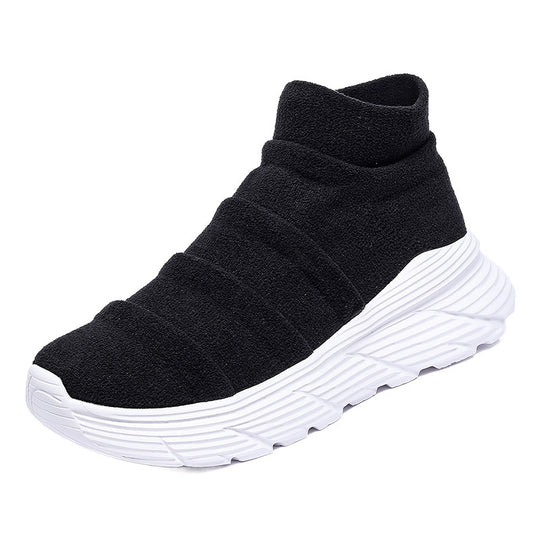 Damen Modische High-Top Sneakers mit elastischem Obermaterial EB