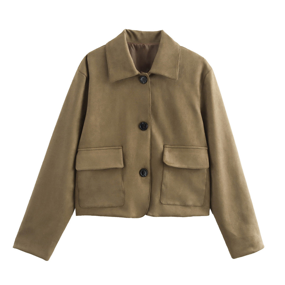 Damen cropped Utility-Jacke mit praktischen Taschen und modernem Schnitt EB