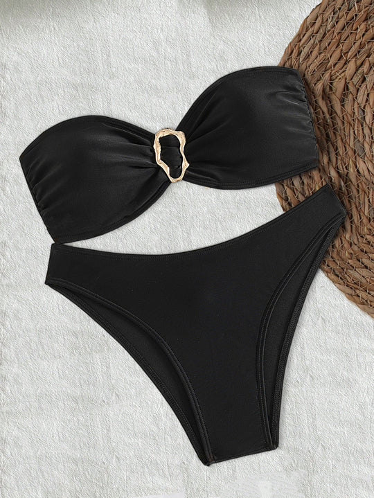 Damen Bandeau-Bikini mit elegantem Verschluss und modischem Design EB
