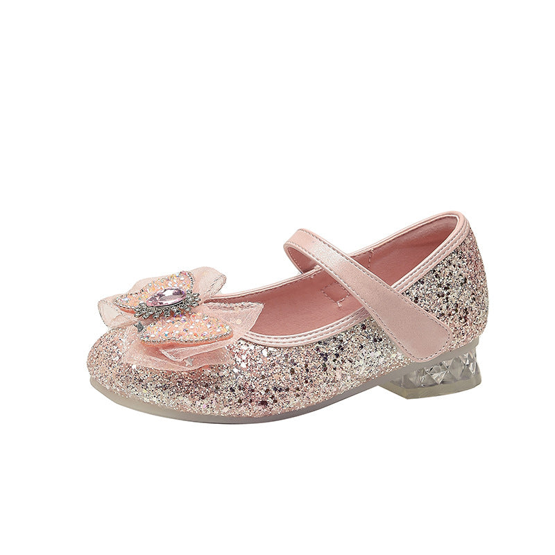 Mädchen Elegante Ballerinas mit Schleifenapplikation und Strass EB
