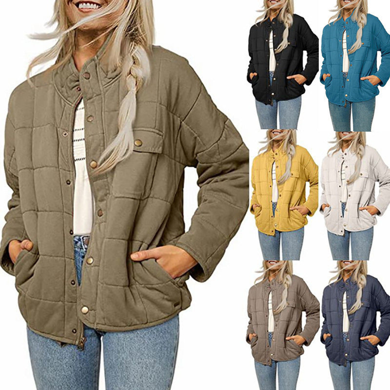 Damen Steppjacke mit dekorativem Knopf EB