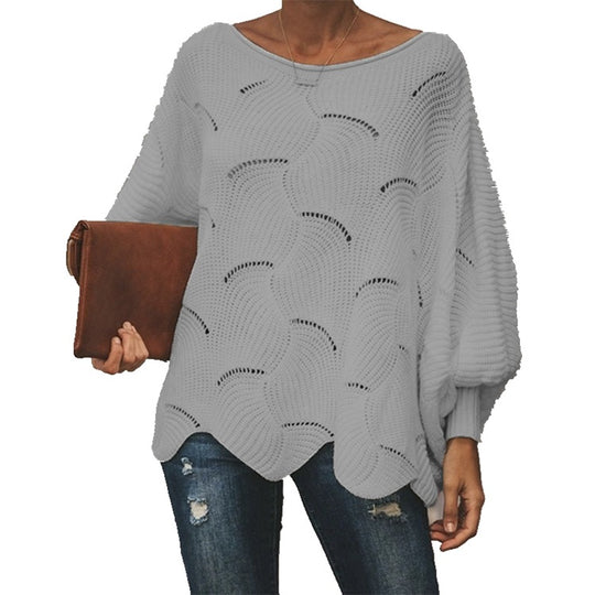 Damen Elegantes Strickoberteil mit lockerer Passform und luftigen Maschen EB