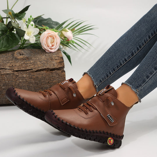 Damen modische Ankle Boots mit komfortablem Klettverschluss und rutschfester Sohle EB