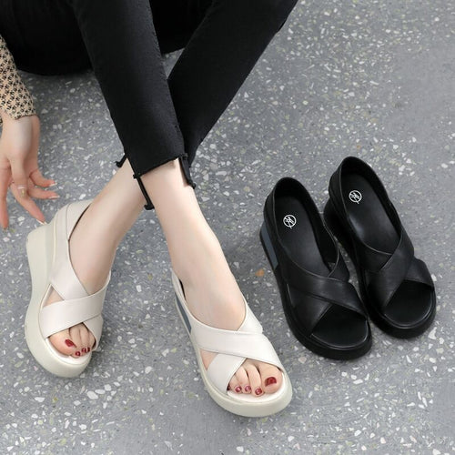 Damen Wedge-Sandalen mit geschlossenen Zehen und komfortablem Fußbett EB